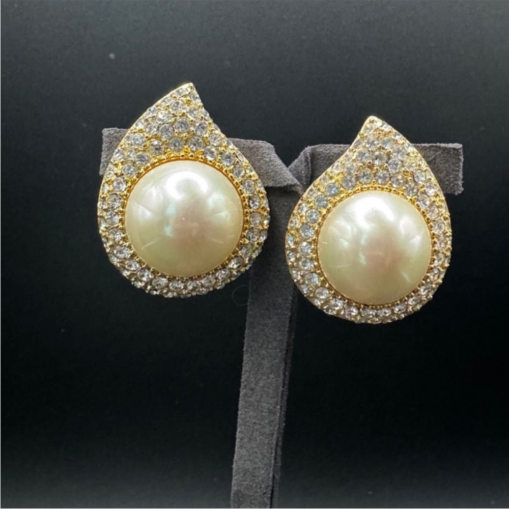 DiorTeardrop Earrings with Crystals. Wonderful vintage condition. Authentic.